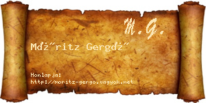 Móritz Gergő névjegykártya